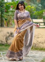 Tussar Silk Beige Daily Wear Printed Saree